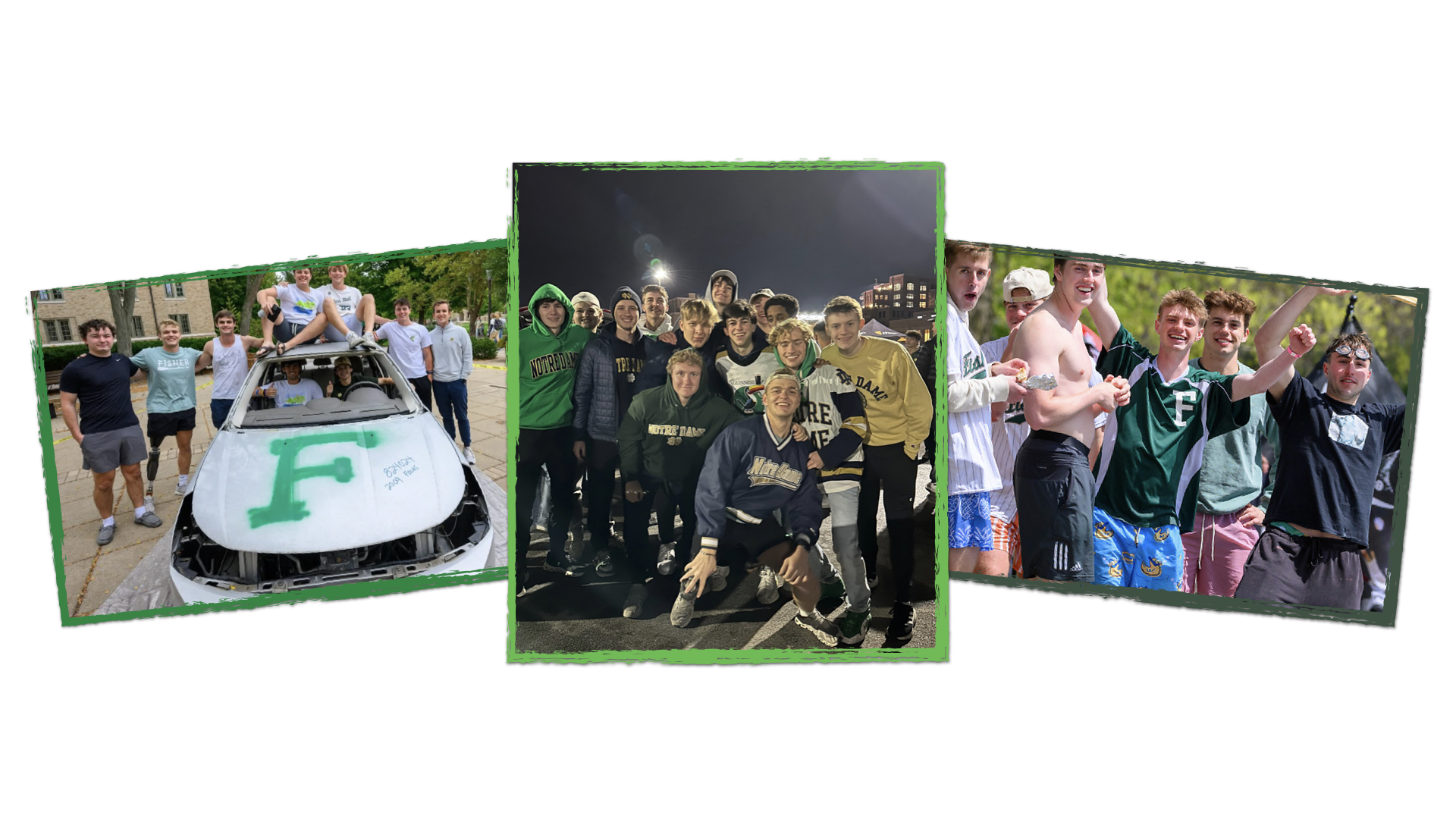 Three photos of Coyle students